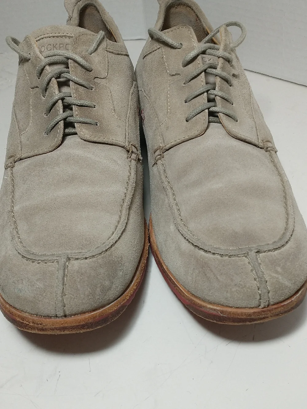 Rockport By Adidas Leather Parker Hill‎ Moc Oxford, Men's Size 10, Beige Color